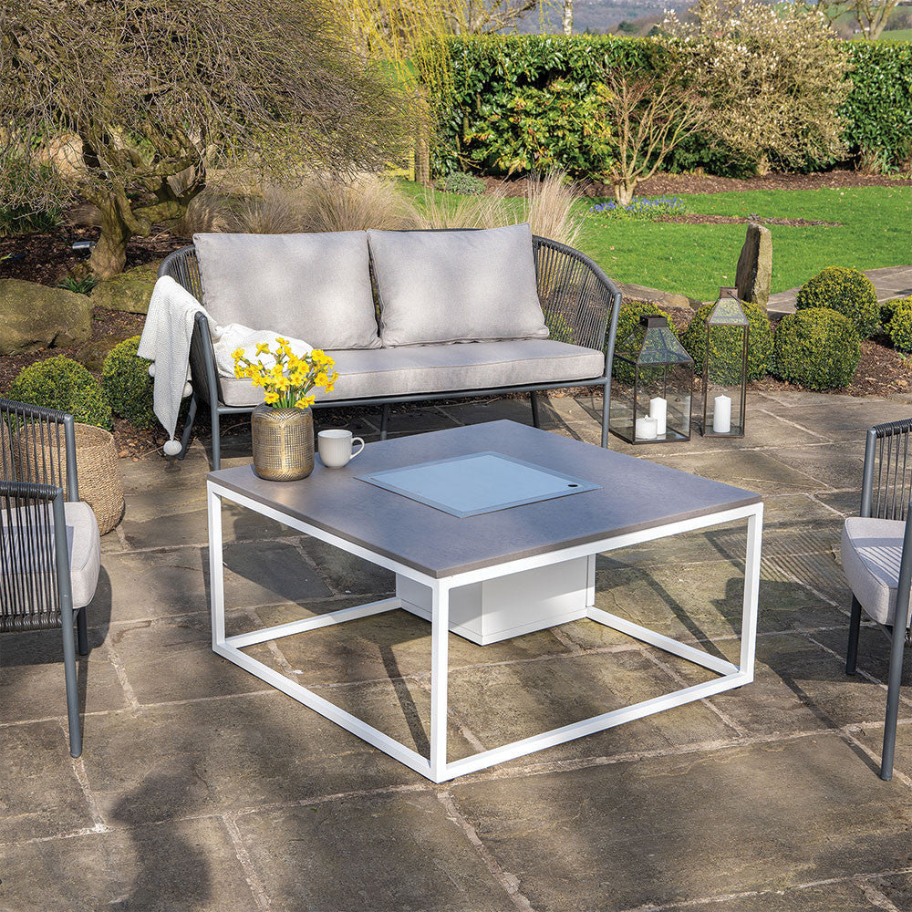 Cosiloft 100 White and Grey Fire Pit Table