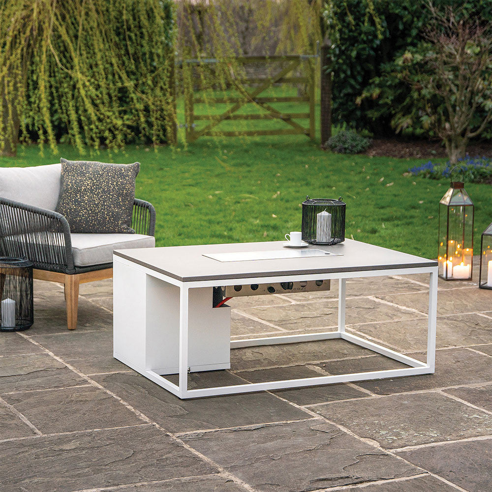 Cosiloft 120 White and Grey Fire Pit Table