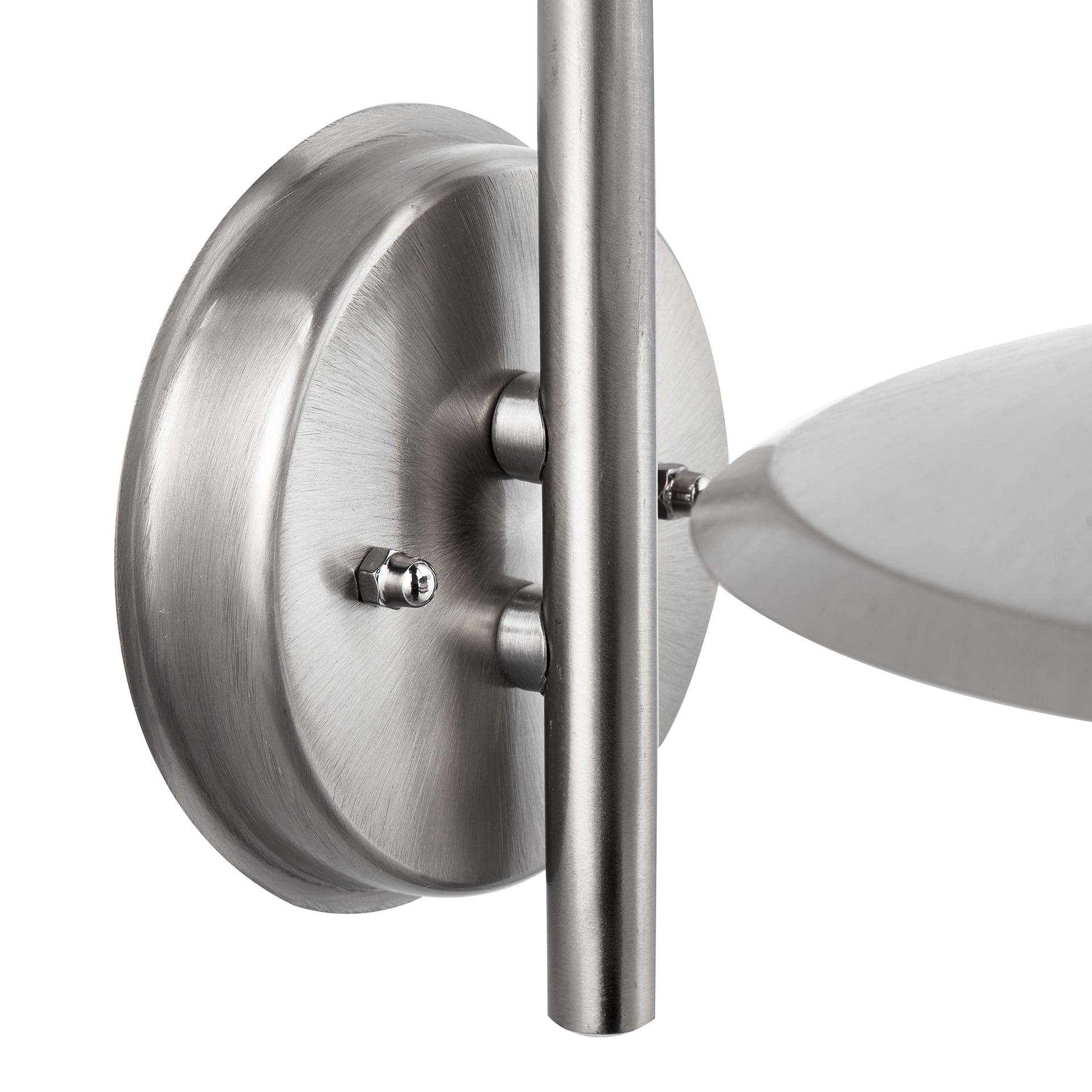 Aldrich Brushed Steel Metal & Opaque Glass Wall Light