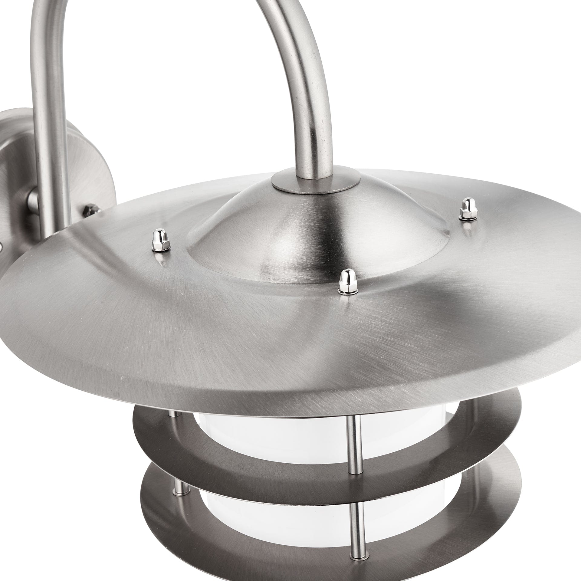 Aldrich Brushed Steel Metal & Opaque Glass Wall Light