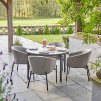 Belvedere Putty 4 Seater Round Dining Set