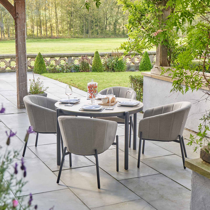 Belvedere Putty 4 Seater Round Dining Set