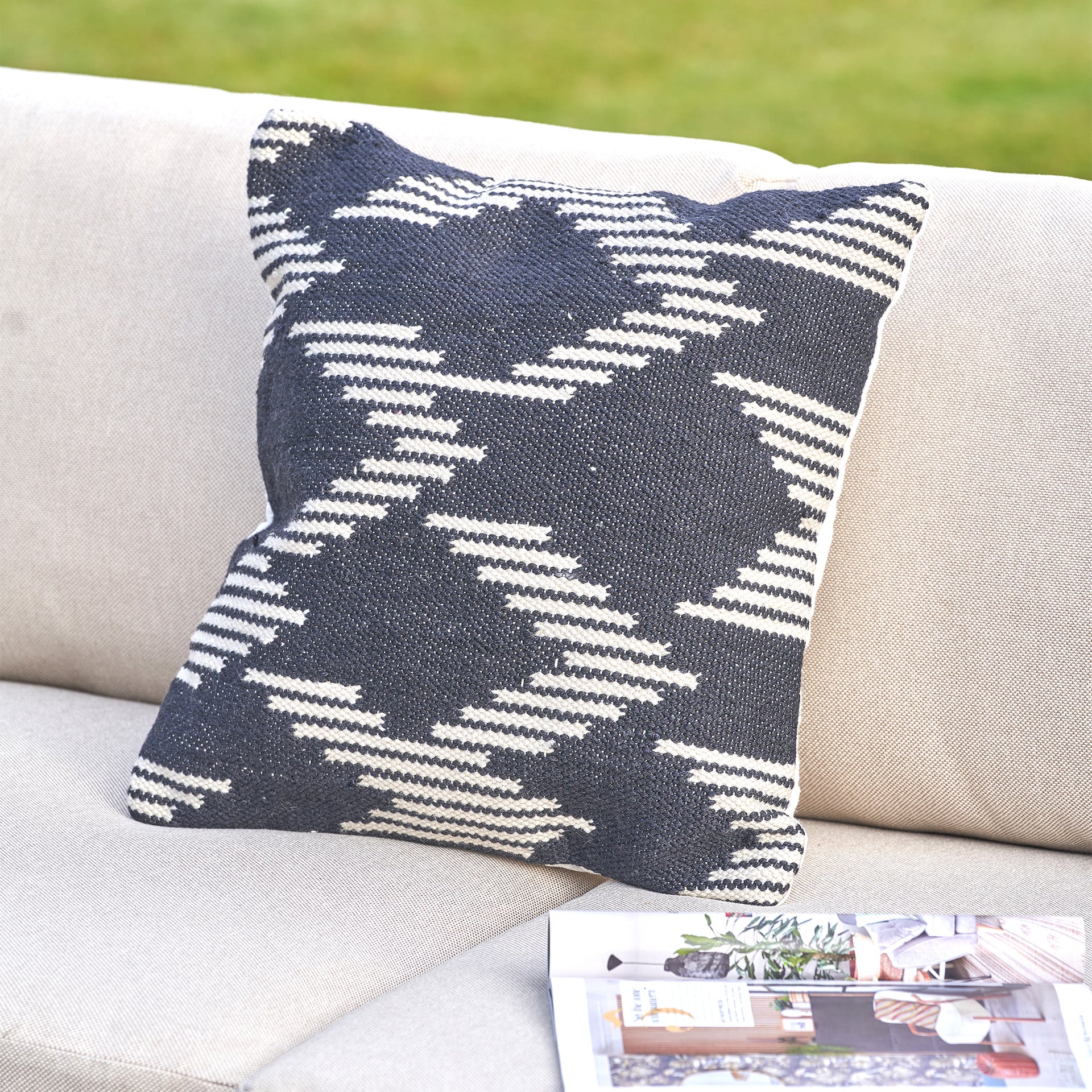 Black Chevron Outdoor Scatter Cushion