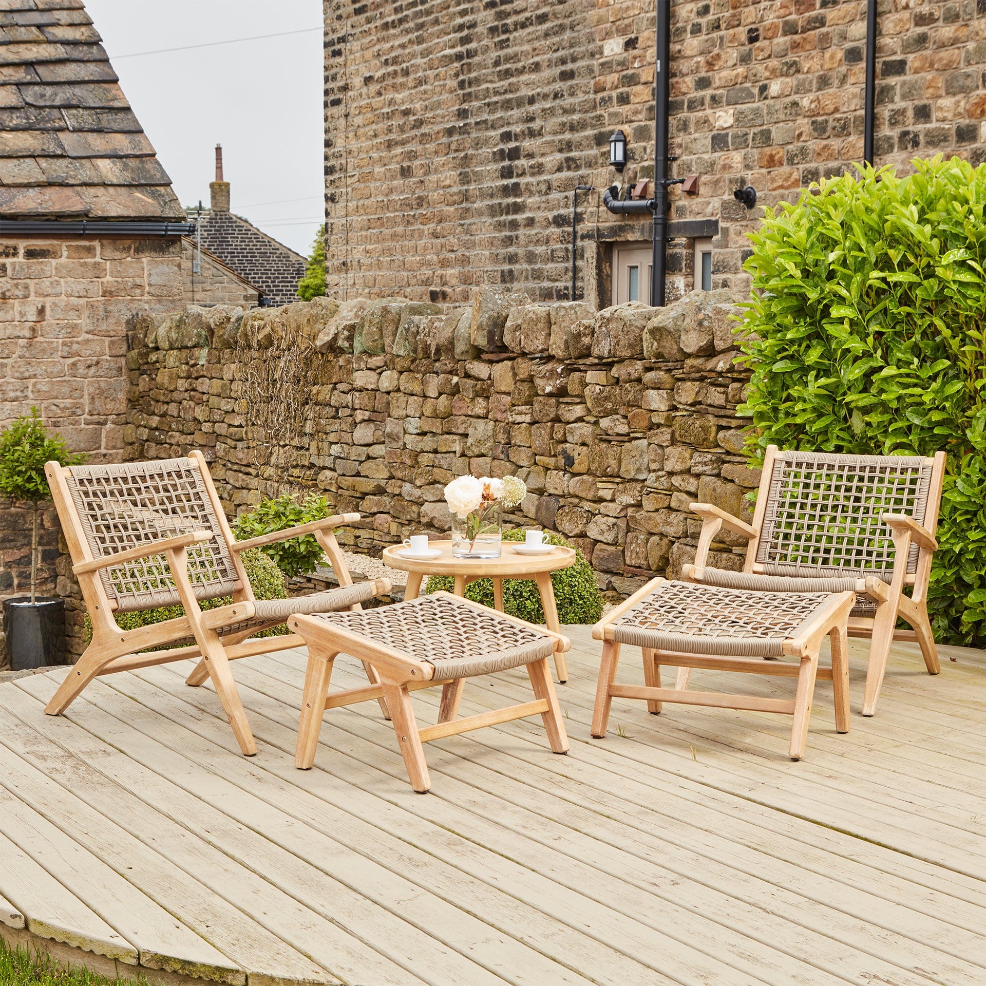 Calabria Chair & Hocker Set