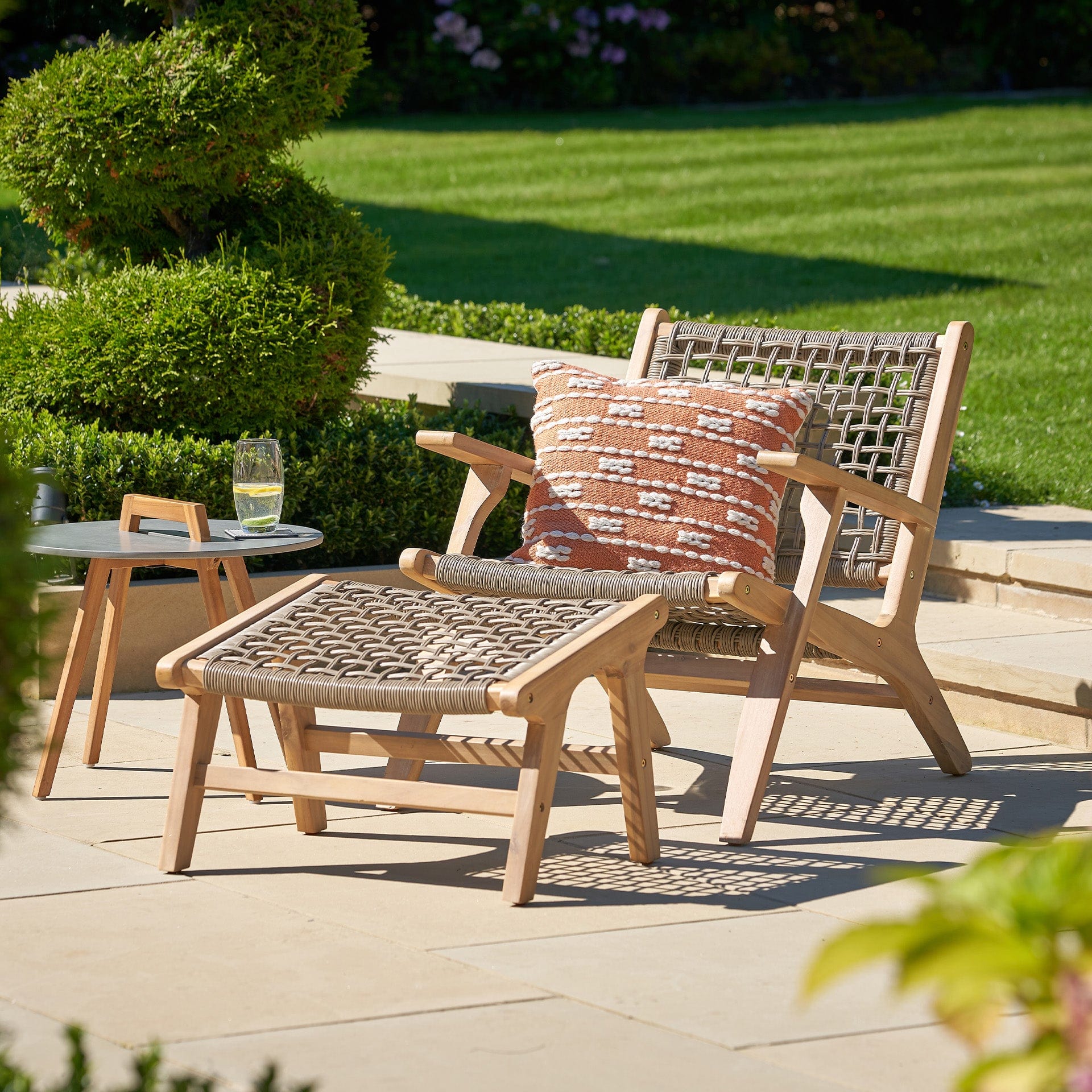 Calabria Chair & Hocker Set