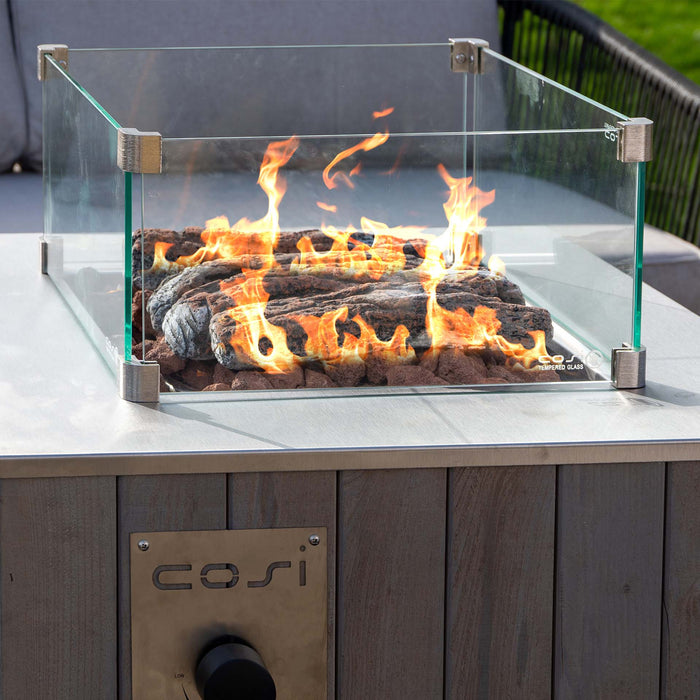 Cosi Fire Pit Large Square Glass Surround