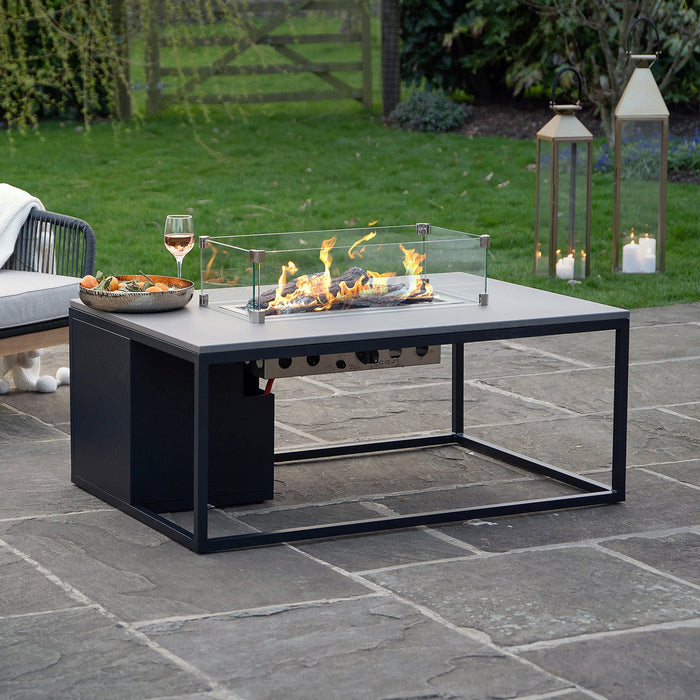 Cosiloft Black & Grey Rectangular Coffee Table Fire Pit