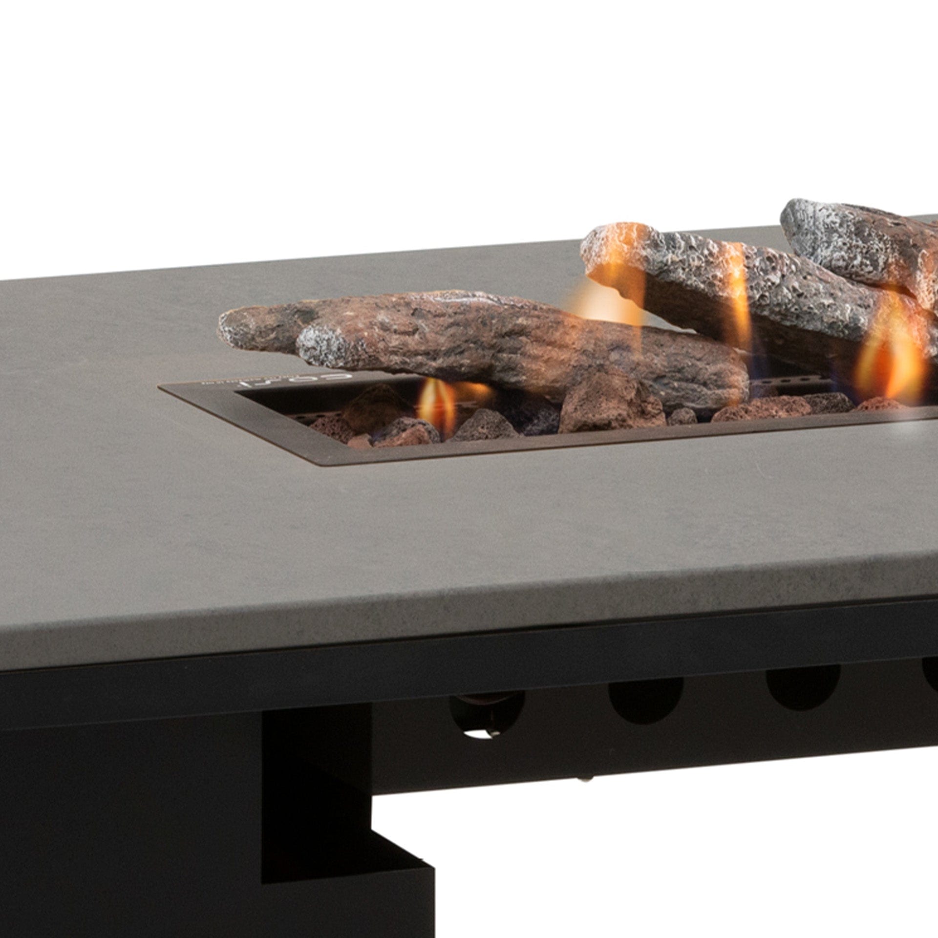 Cosiloft 120 Black & Grey Rectangular Coffee Table Fire Pit