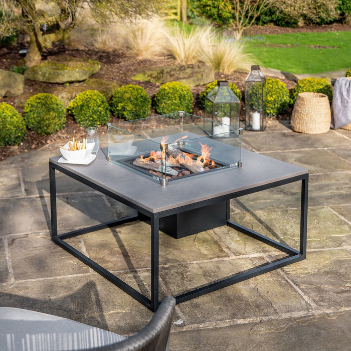 Cosiloft Black & Grey Square Coffee Table Fire Pit
