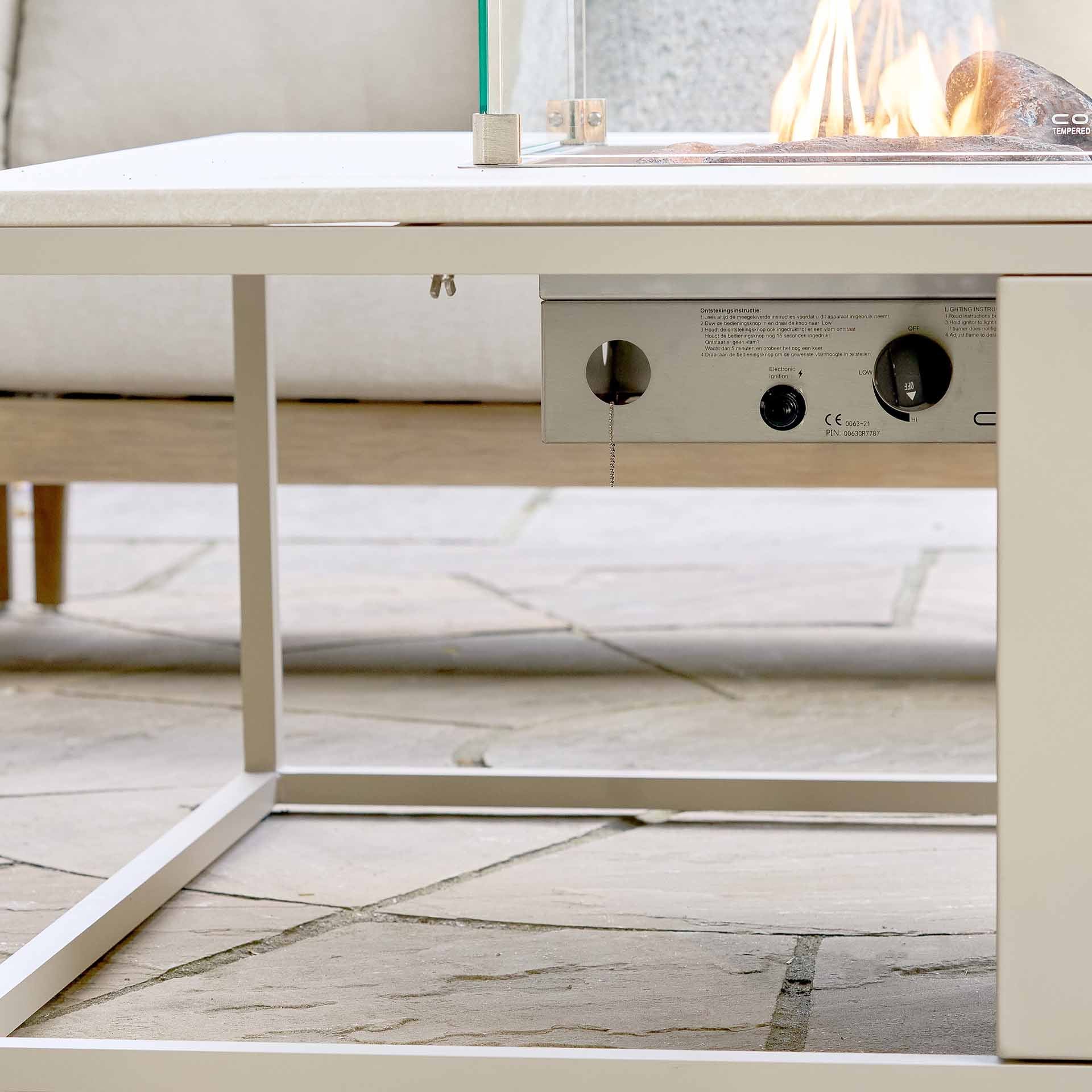 Cosiloft 120 Sandy Beige Rectangle Fire Pit Table