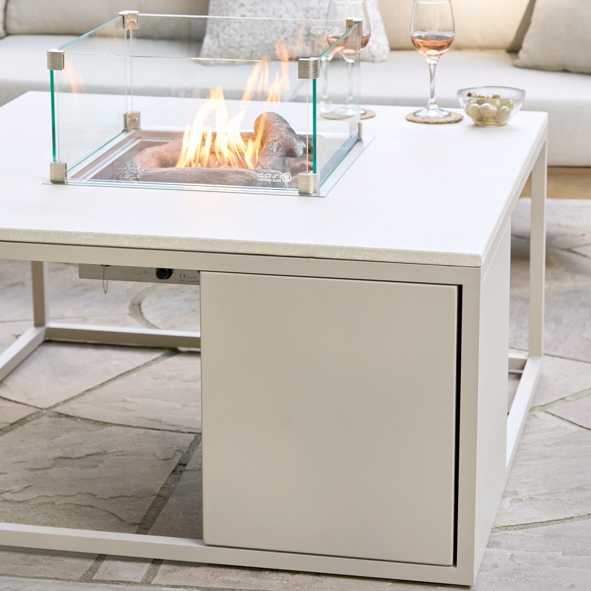 Cosiloft 100 Sandy Beige Square Fire Pit