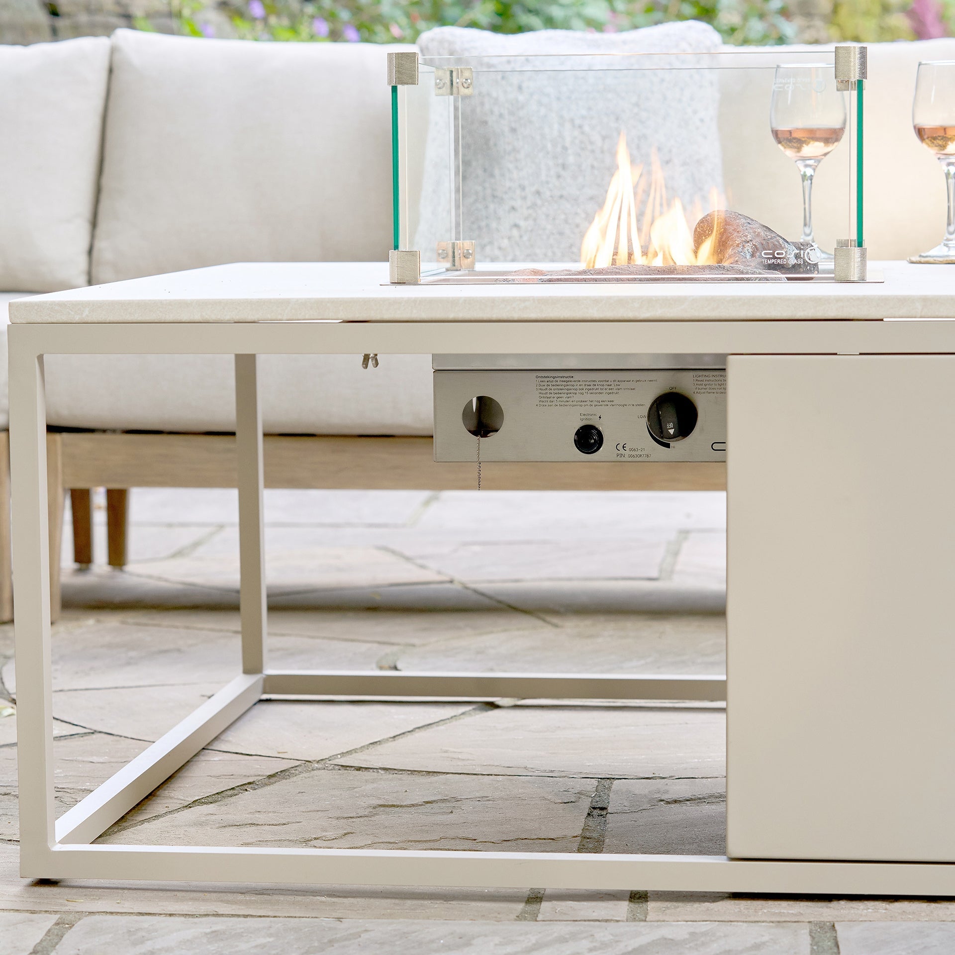 Cosiloft 100 Sandy Beige Square Fire Pit
