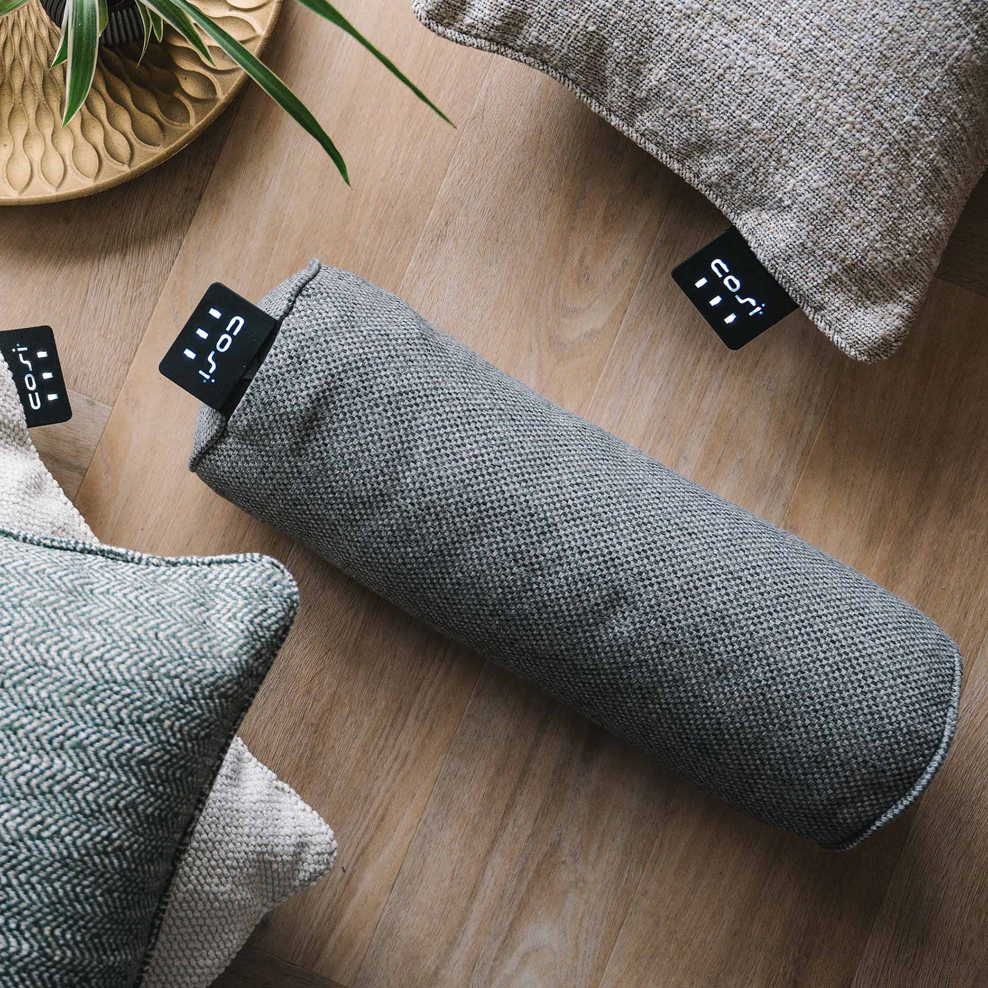 Cosipillow Comfort Grey Heated Bolster Pillow
