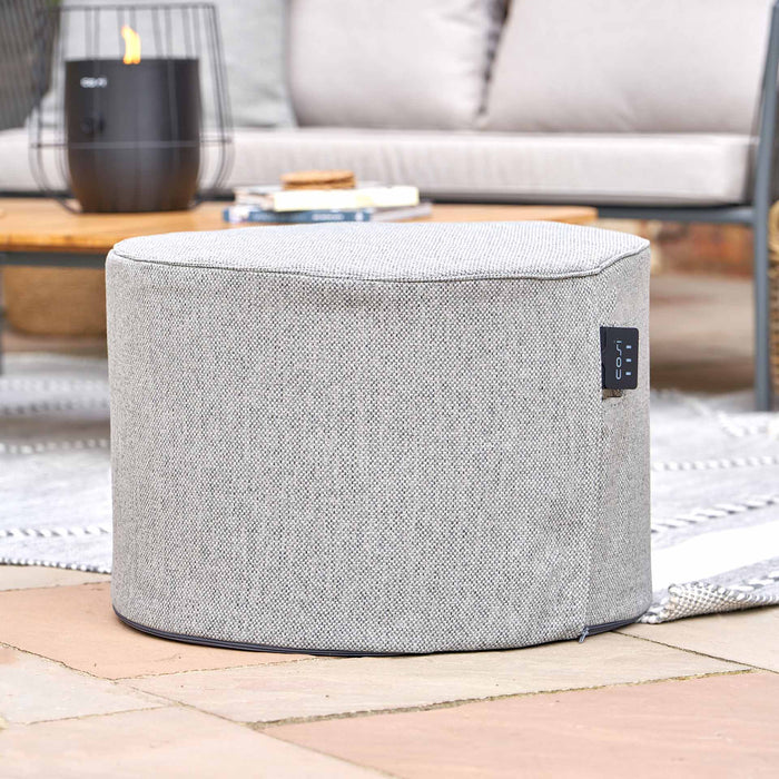 Cosipouf Comfort Short Round Grey Heated Pouffe
