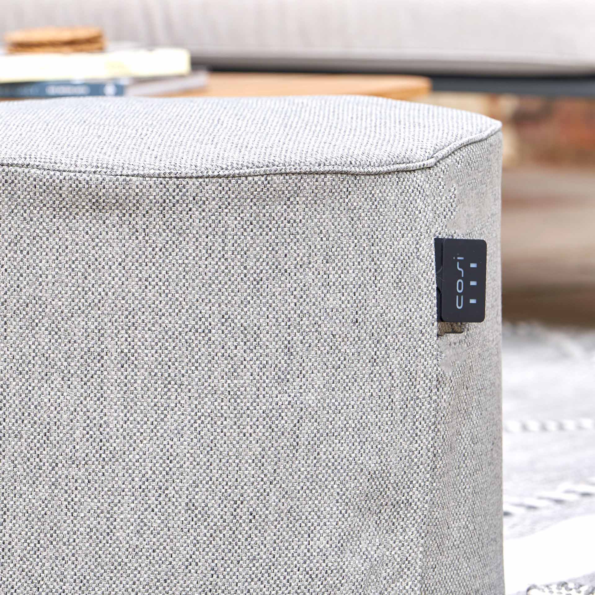 Cosipouf Comfort Short Round Grey Heated Pouffe