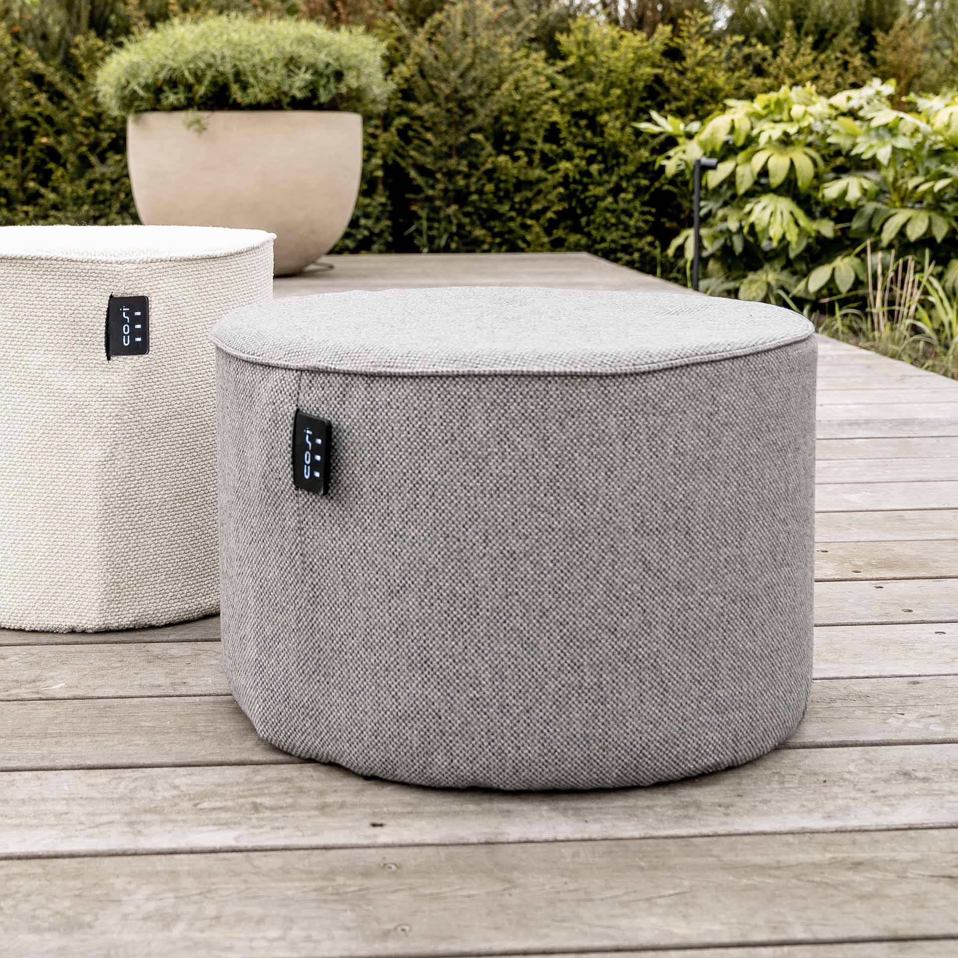 Cosipouf Comfort Short Round Grey Heated Pouffe