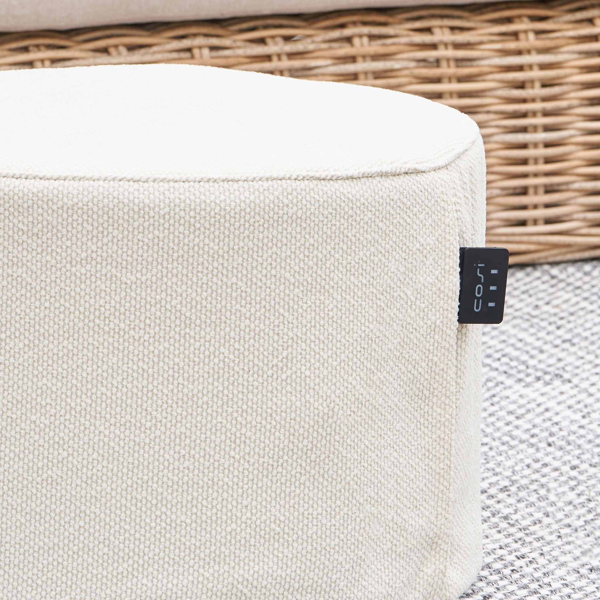 Cosipouf Comfort Short Round Teddy Heated Pouffe