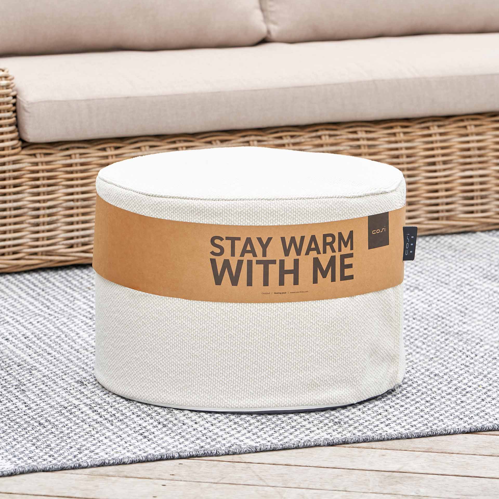 Cosipouf Comfort Short Round Teddy Heated Pouffe