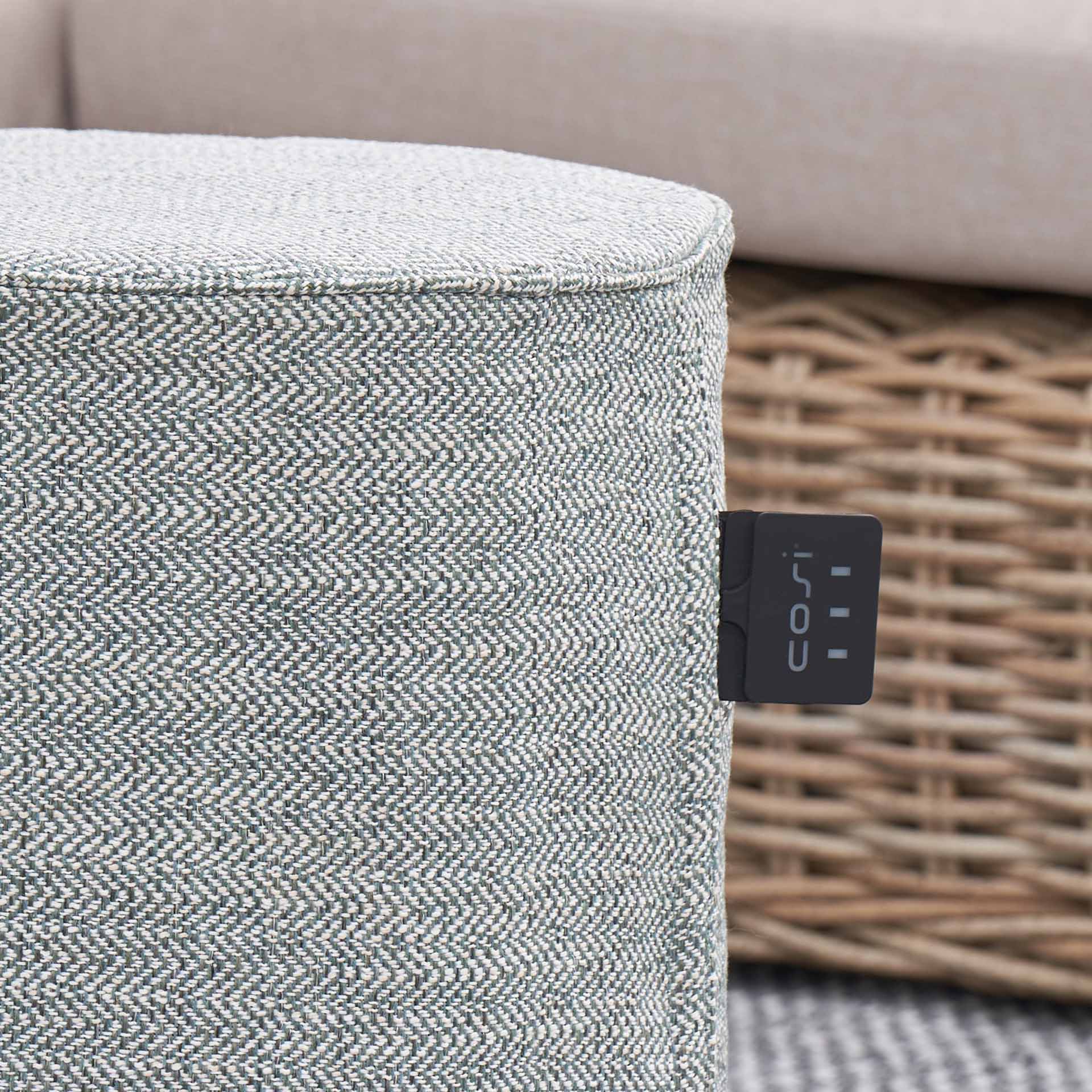 Cosipouf Comfort Tall Round Green Heated Pouffe