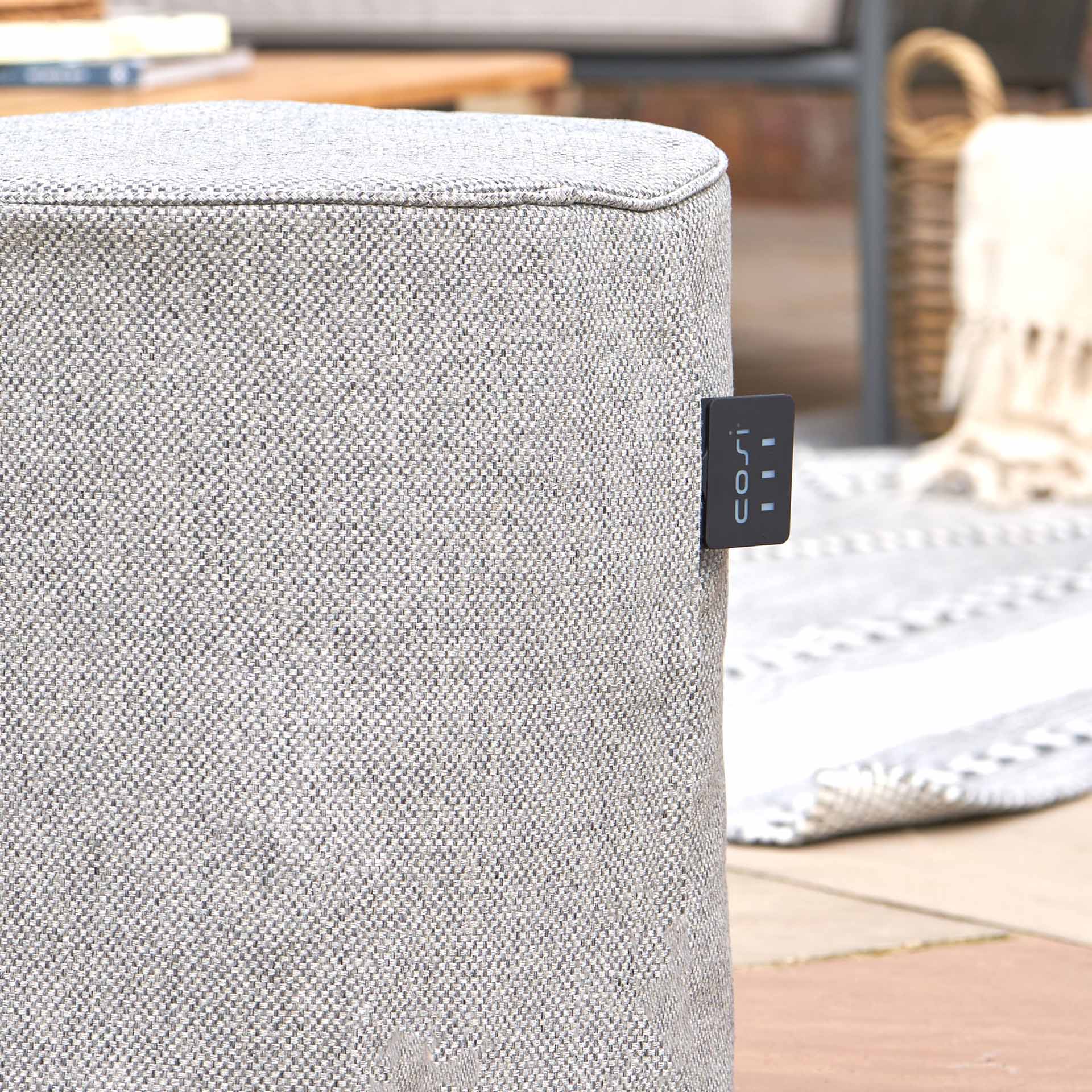 Cosipouf Comfort Tall Round Grey Heated Pouffe