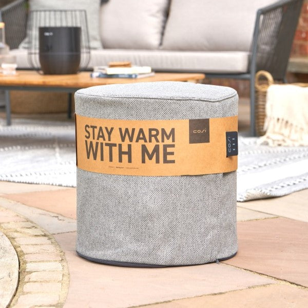 Cosipouf Comfort Tall Round Grey Heated Pouffe