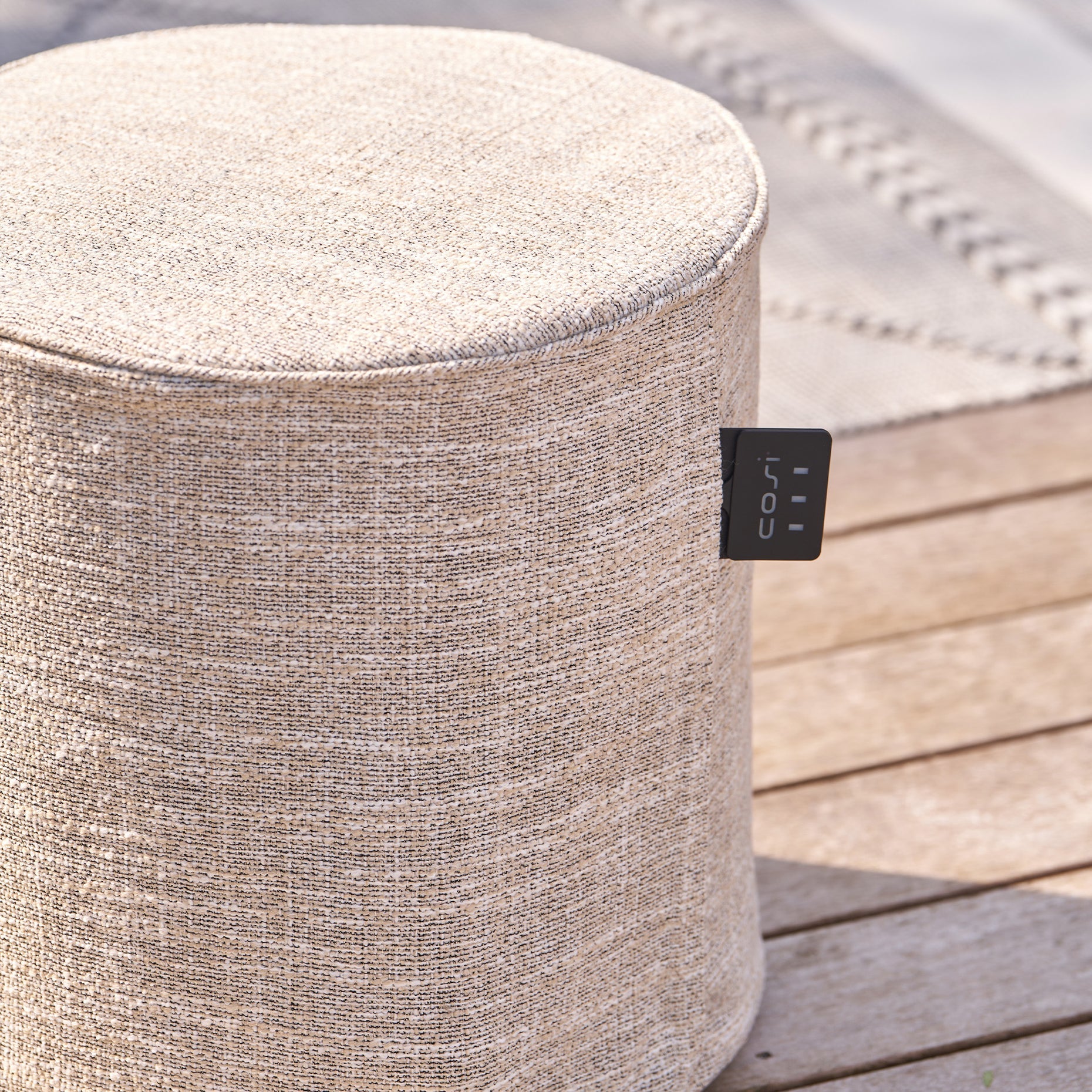 Cosipouf Comfort Tall Round Natural Heated Pouffe