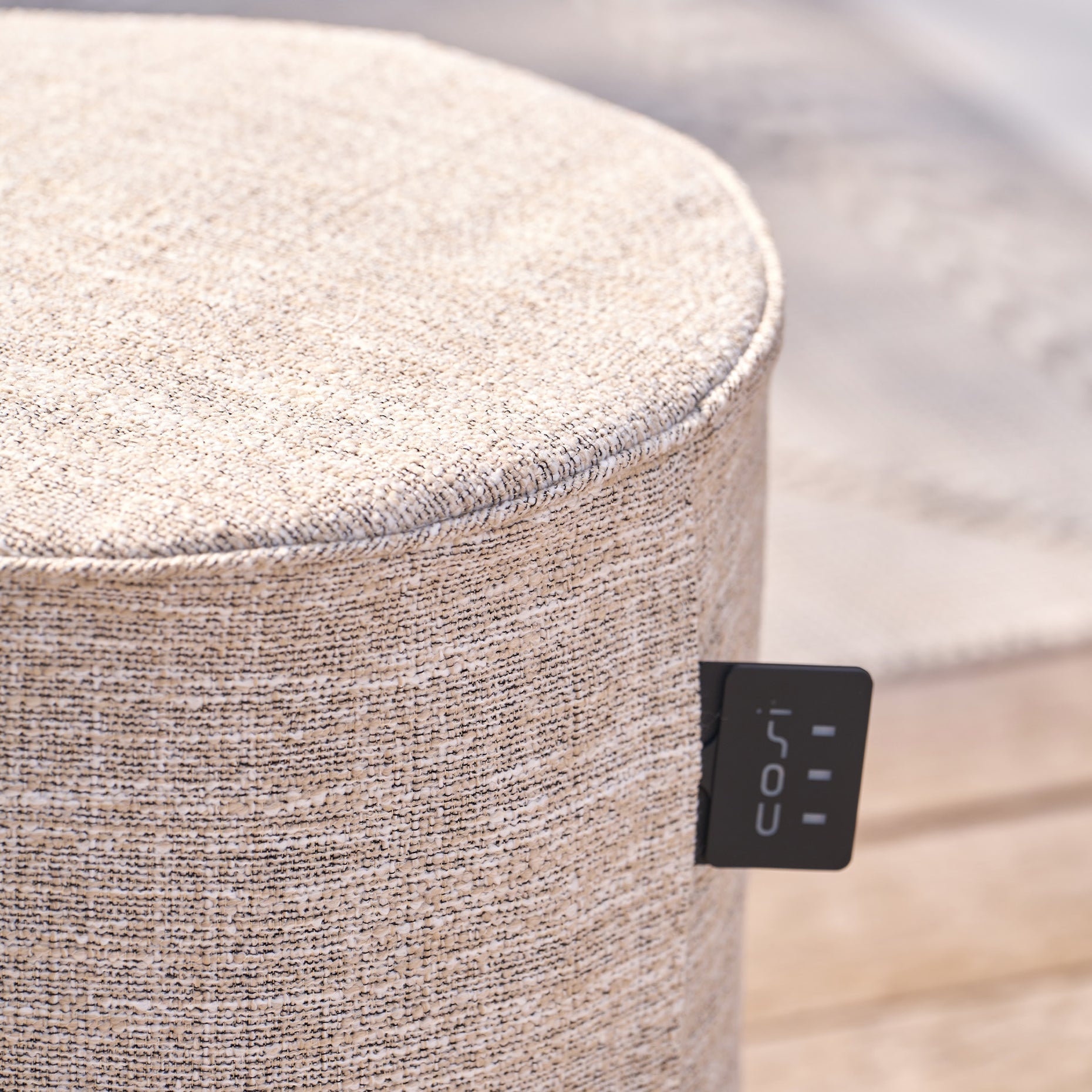 Cosipouf Comfort Tall Round Natural Heated Pouffe
