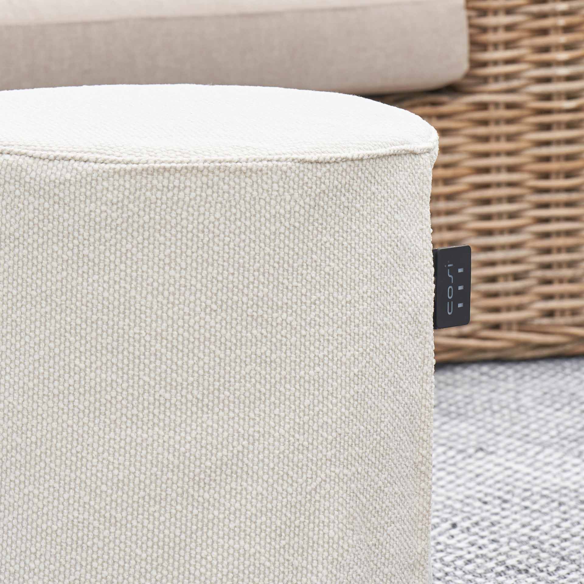 Cosipouf Comfort Tall Round Teddy Heated Pouffe