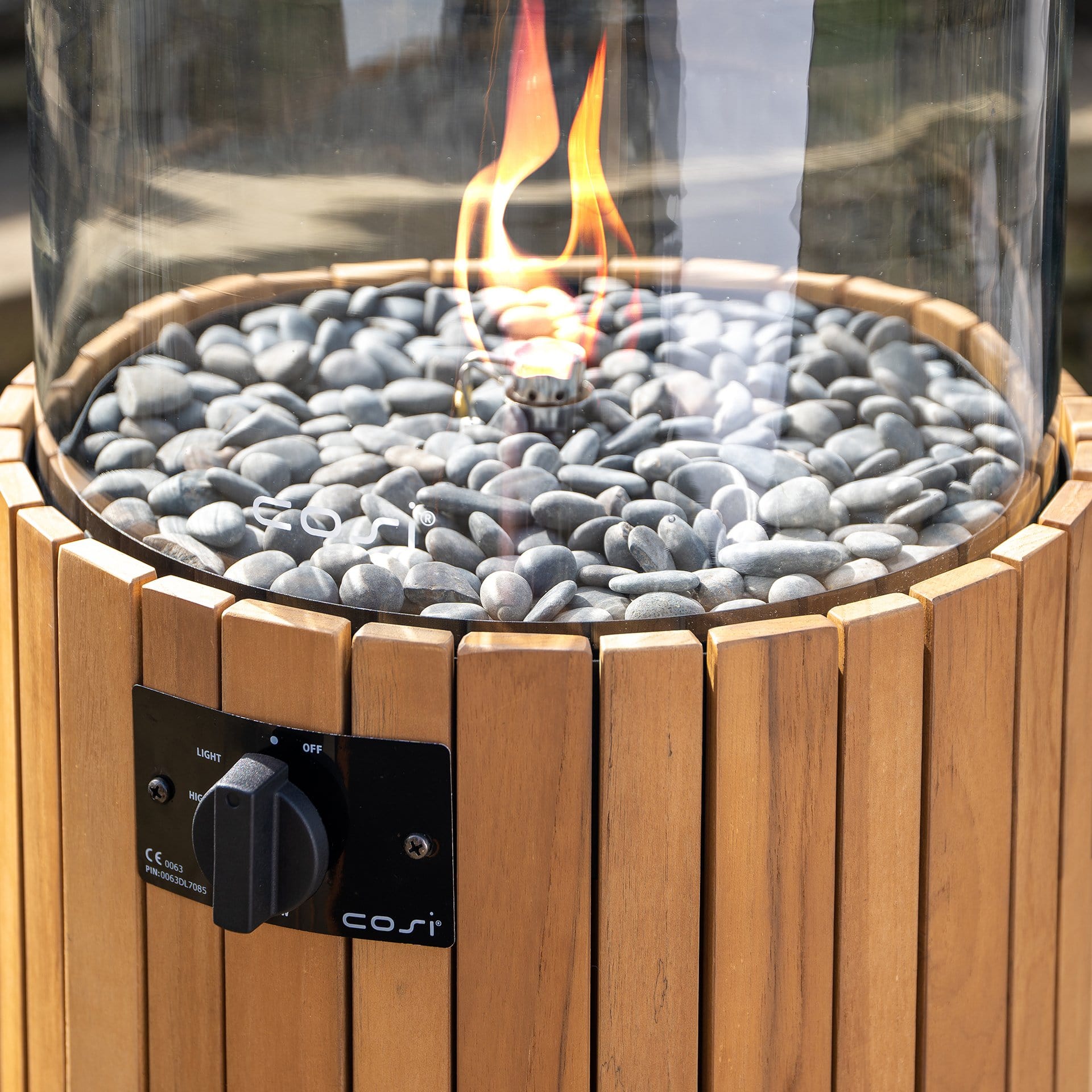 Cosipillar Teak Pillar Fire Lantern