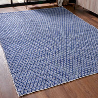 Denim Blue Ikat Outdoor Rug