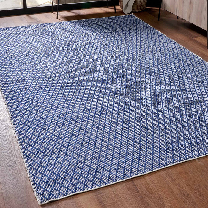 Denim Blue Ikat Outdoor Rug