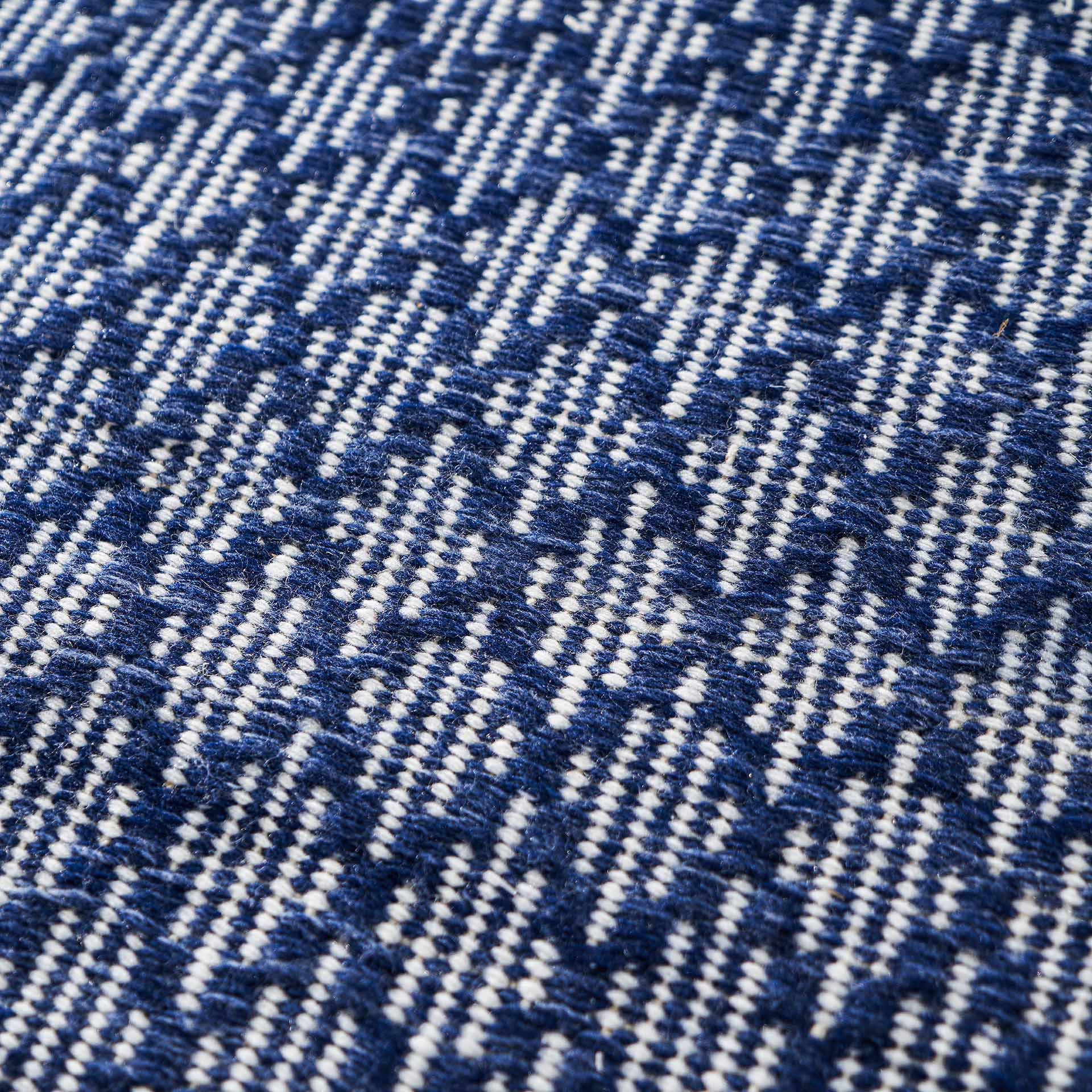 Denim Blue Ikat Outdoor Rug