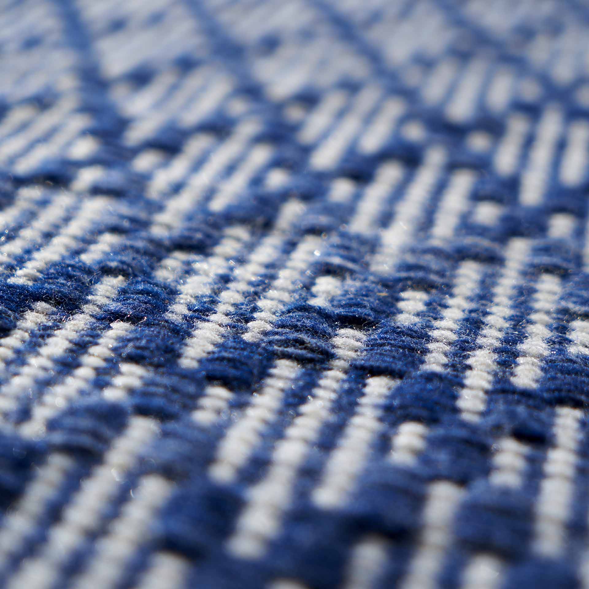 Denim Blue Ikat Outdoor Rug