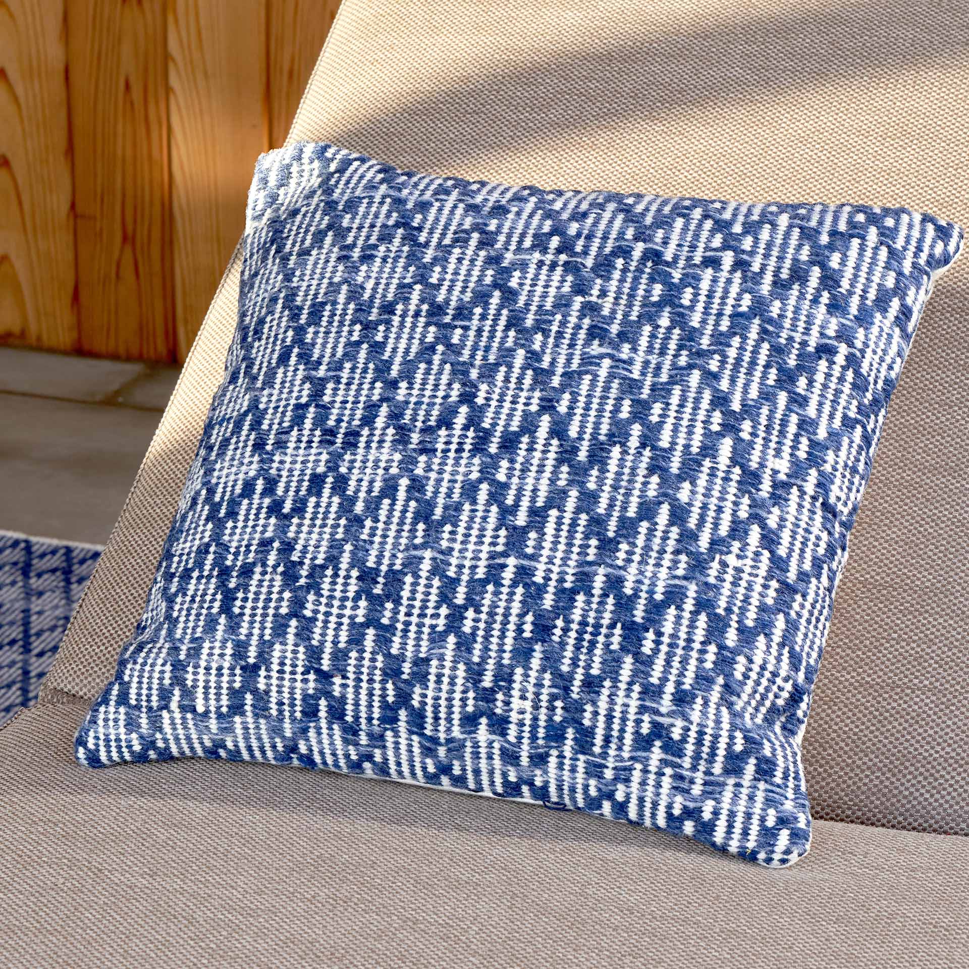 Denim Blue Ikat Outdoor Scatter Cushion