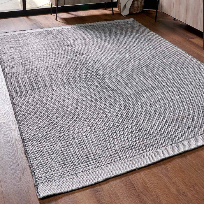 Graphite Basket Weave Outdoor Rug