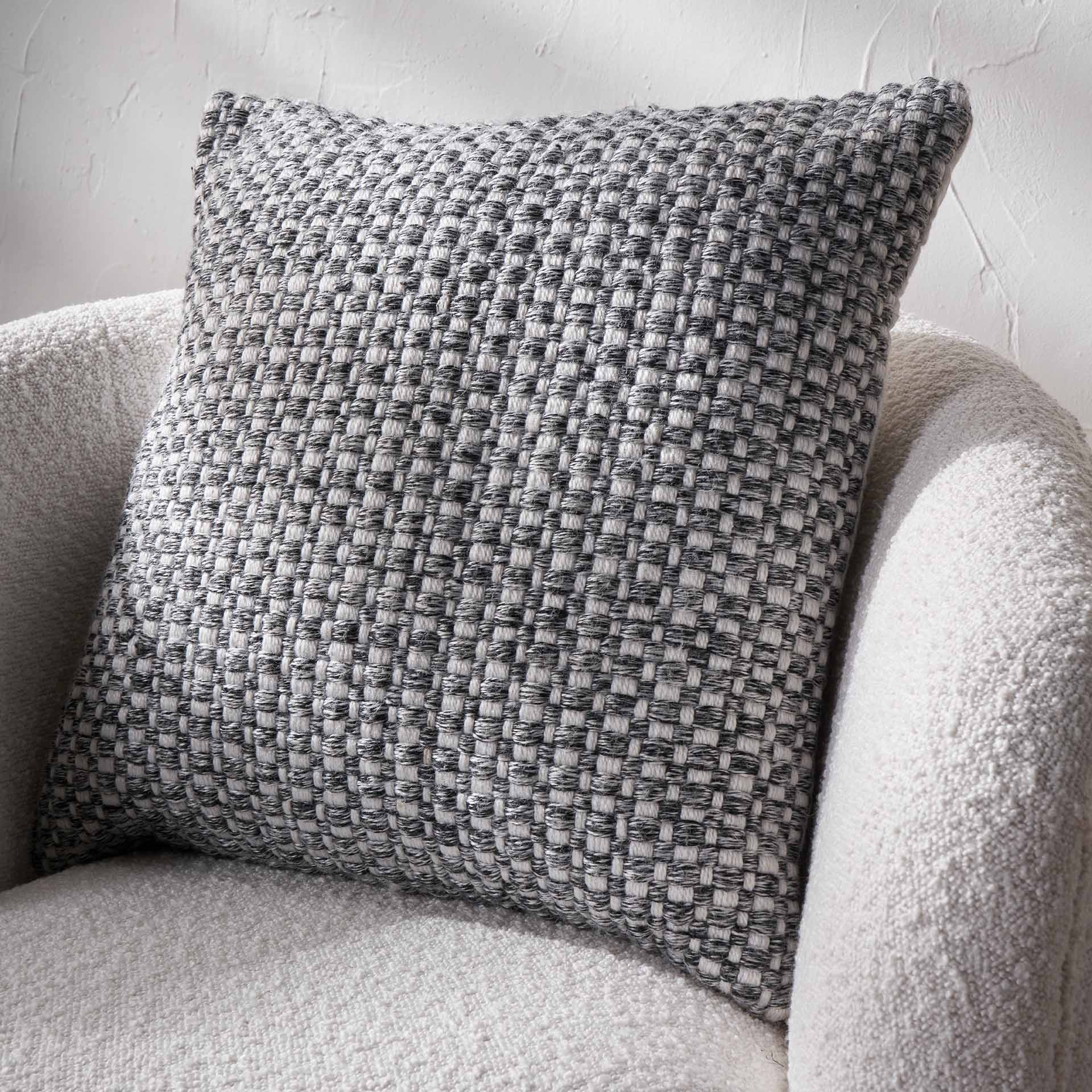 Graphite Basket Weave Outdoor Scatter Cushion
