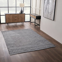 Grey Double Stitch Outdoor Rug Large