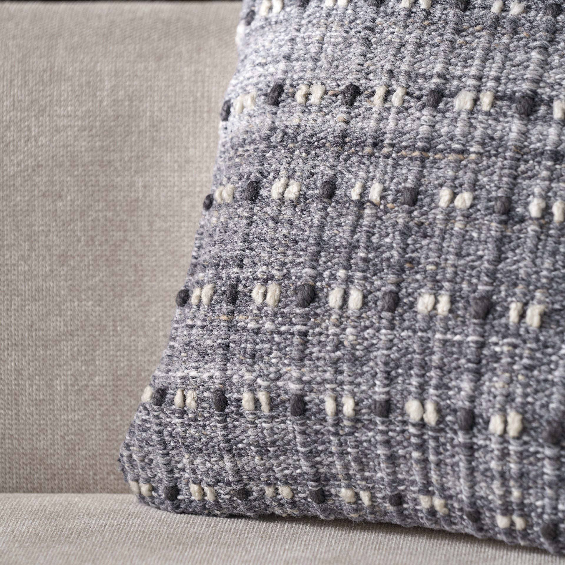 Grey Double Stitch Outdoor Scatter Cushion