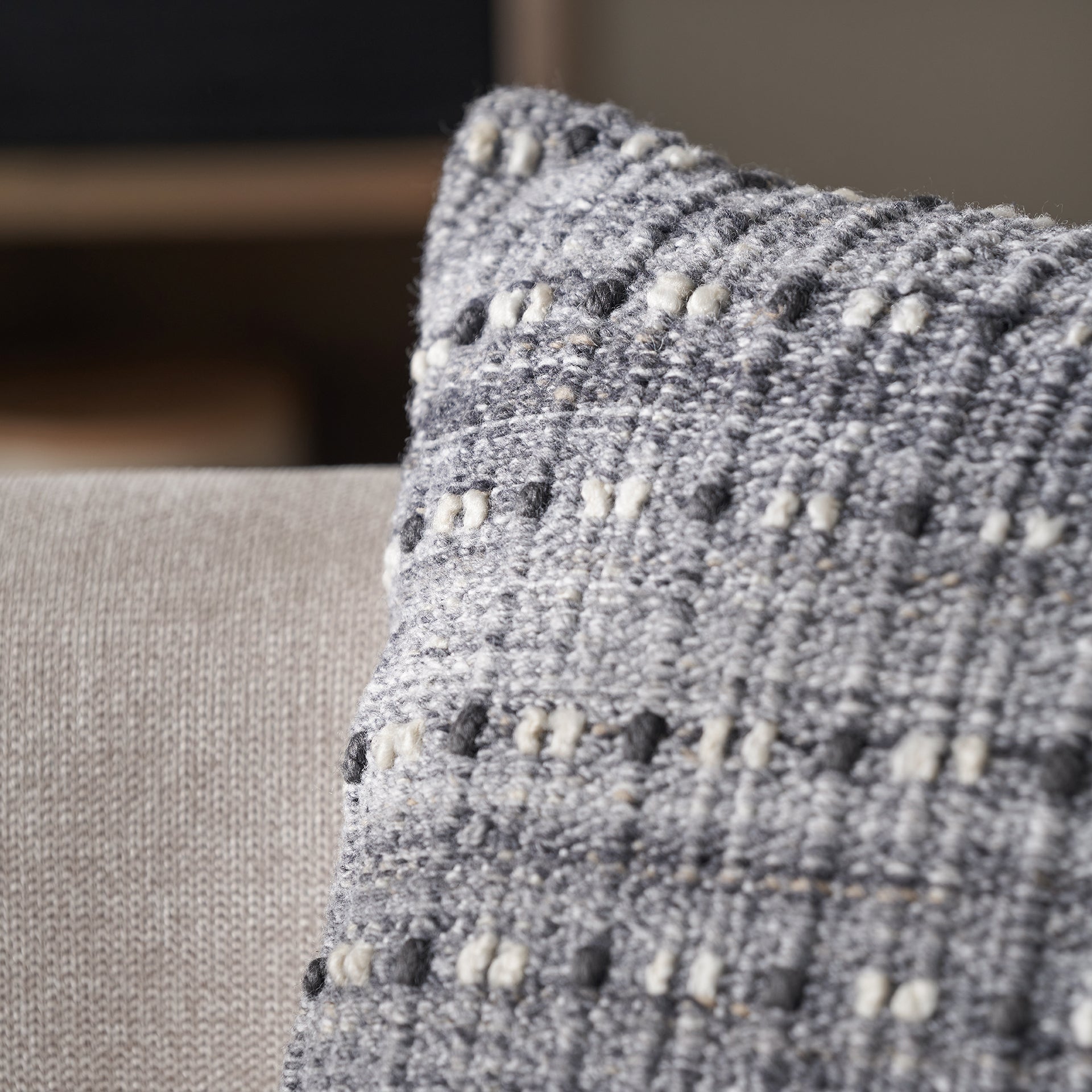 Grey Double Stitch Outdoor Scatter Cushion