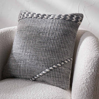 Grey Plaited Stripe Outdoor Scatter Cushion