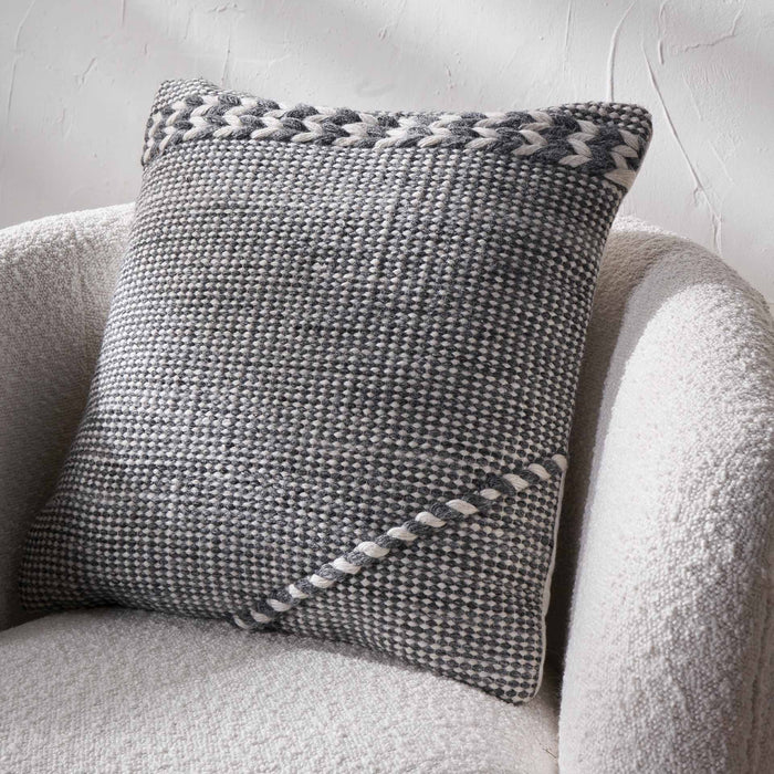 Grey Plaited Stripe Outdoor Scatter Cushion