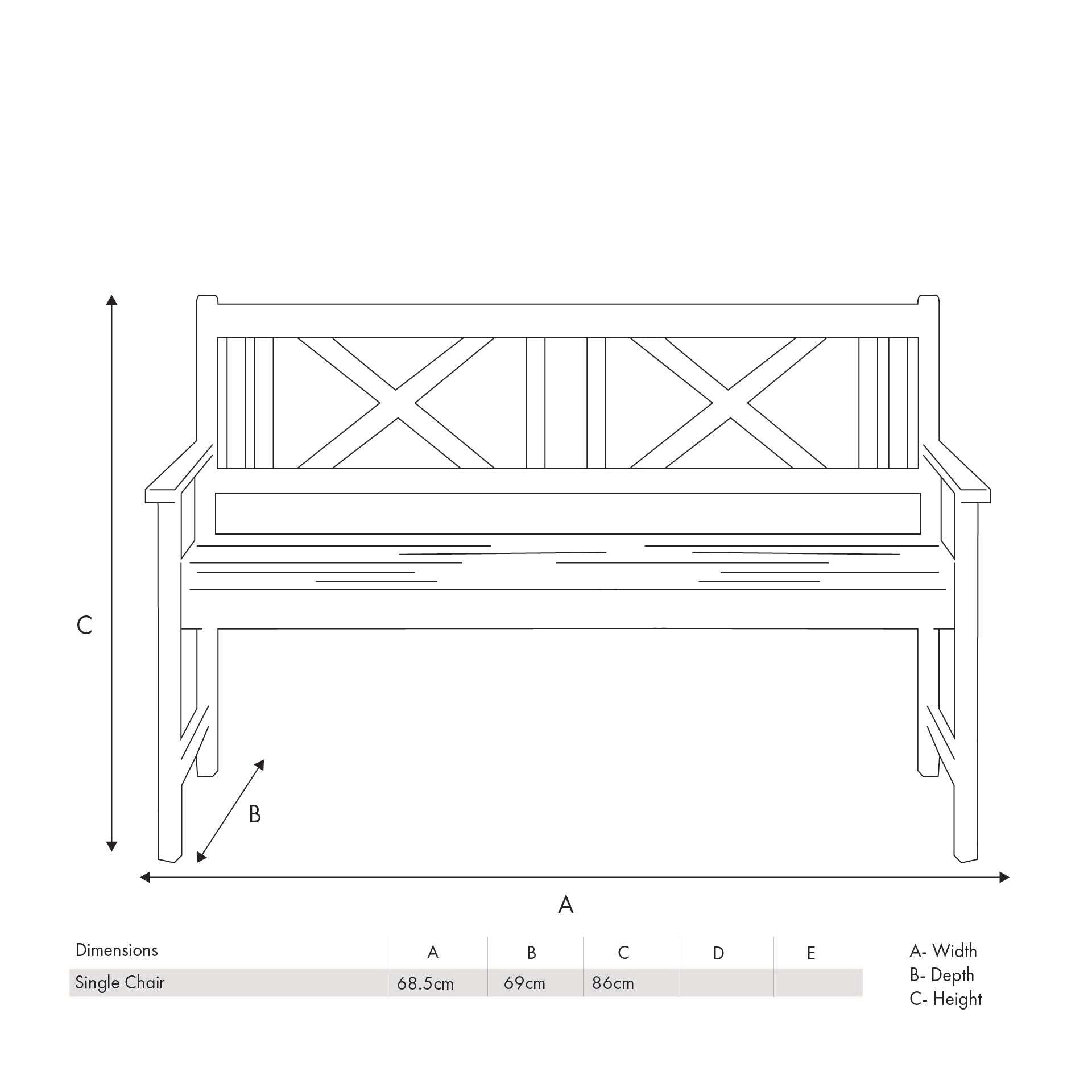 Hawthorne Light Teak 3 Seater Bench