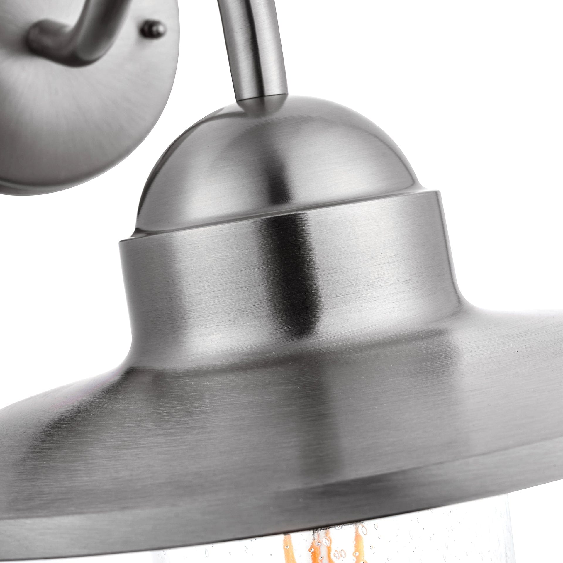 Hawthorne Brushed Steel Metal & Glass Fisherman Wall Light