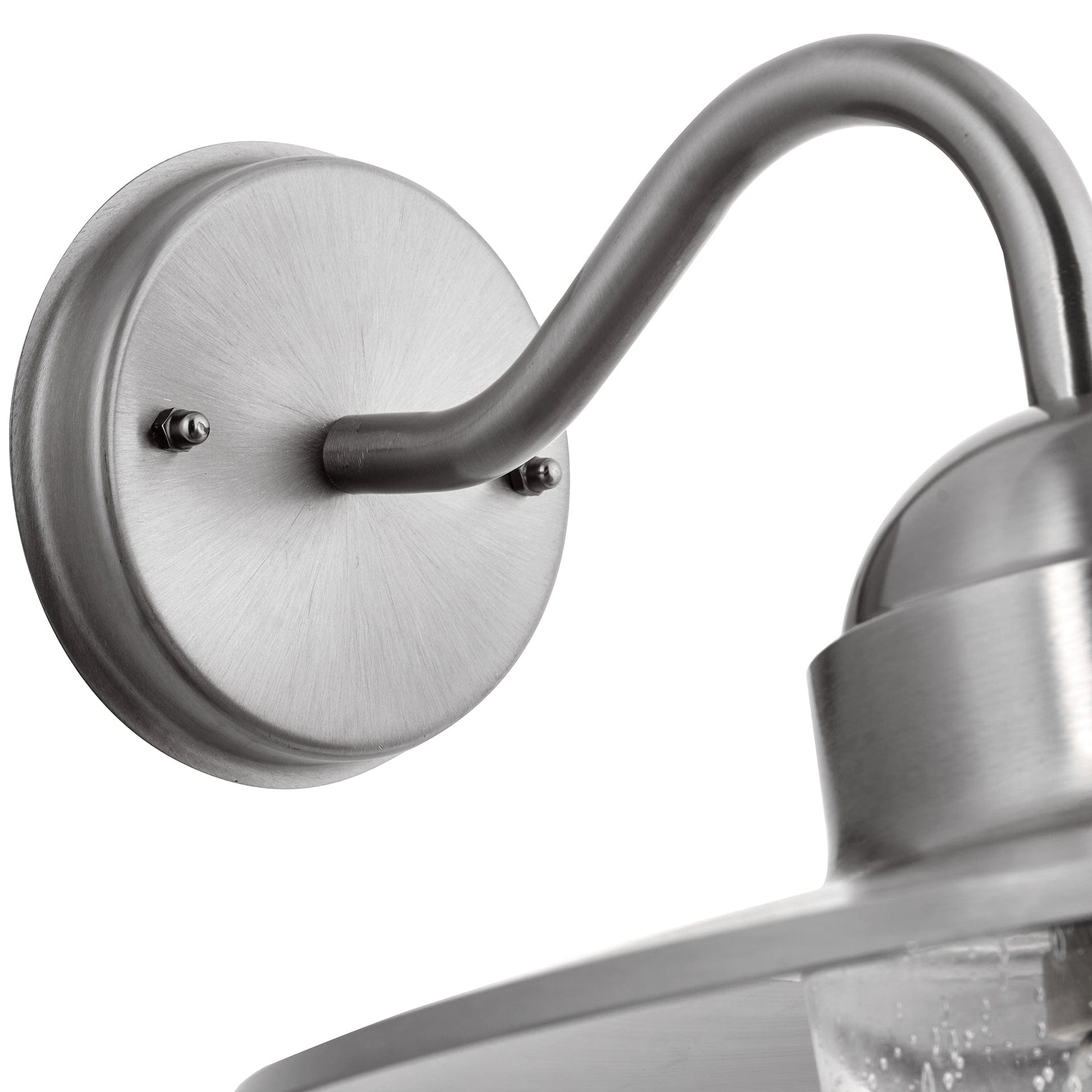 Hawthorne Brushed Steel Metal & Glass Fisherman Wall Light