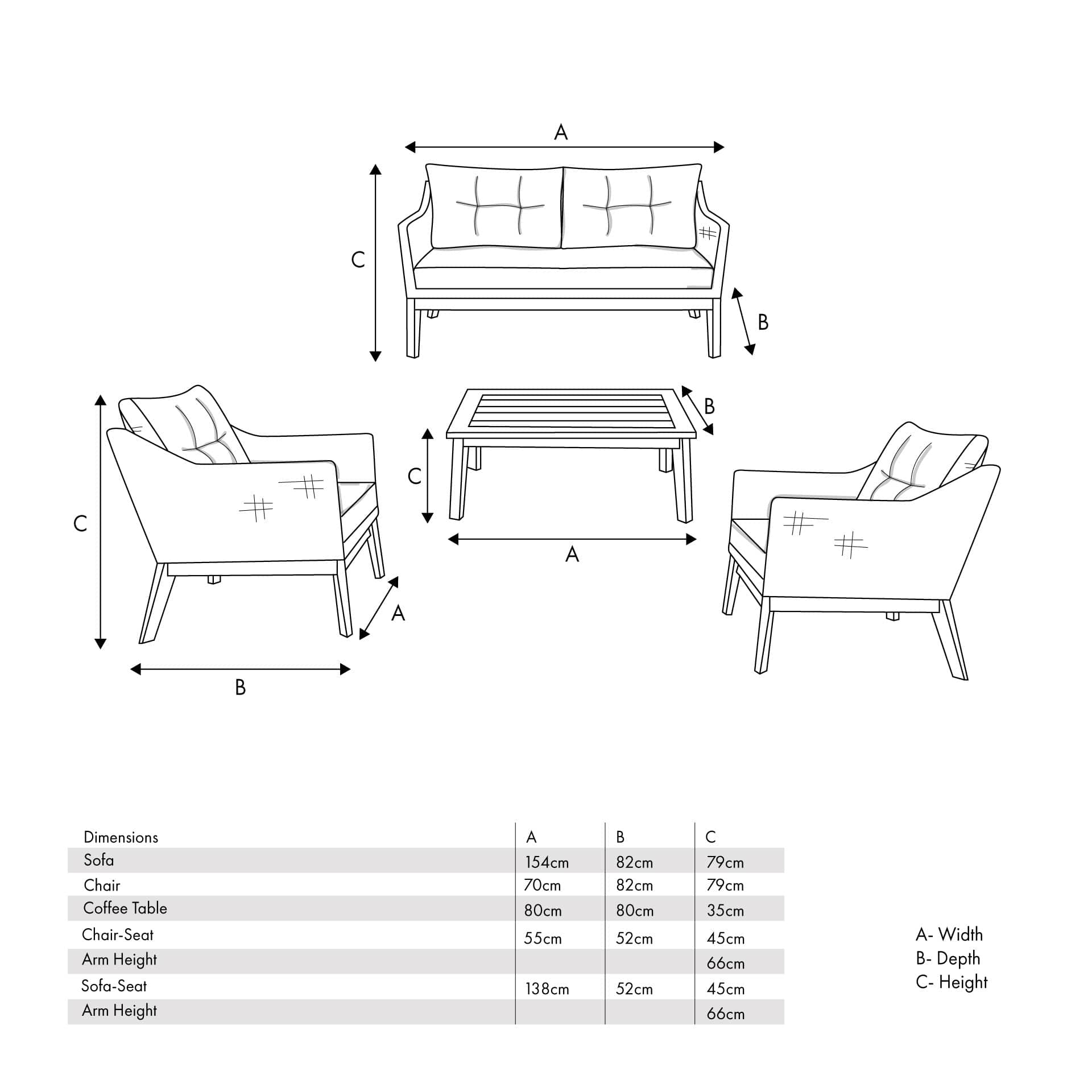 Lombok Grey Seating Set