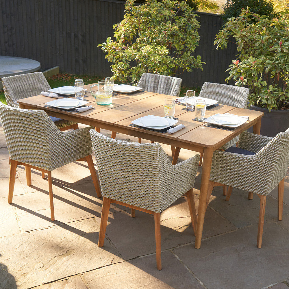 Lombok Light Grey 6 Seater Dining Set
