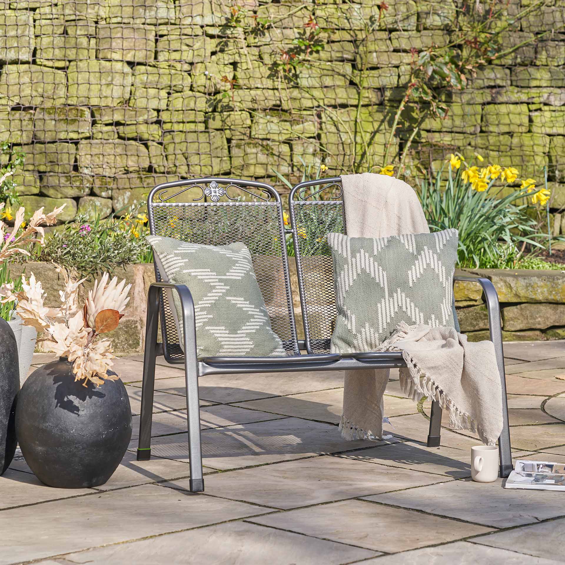 Marlow Grey 2 Seater Bench