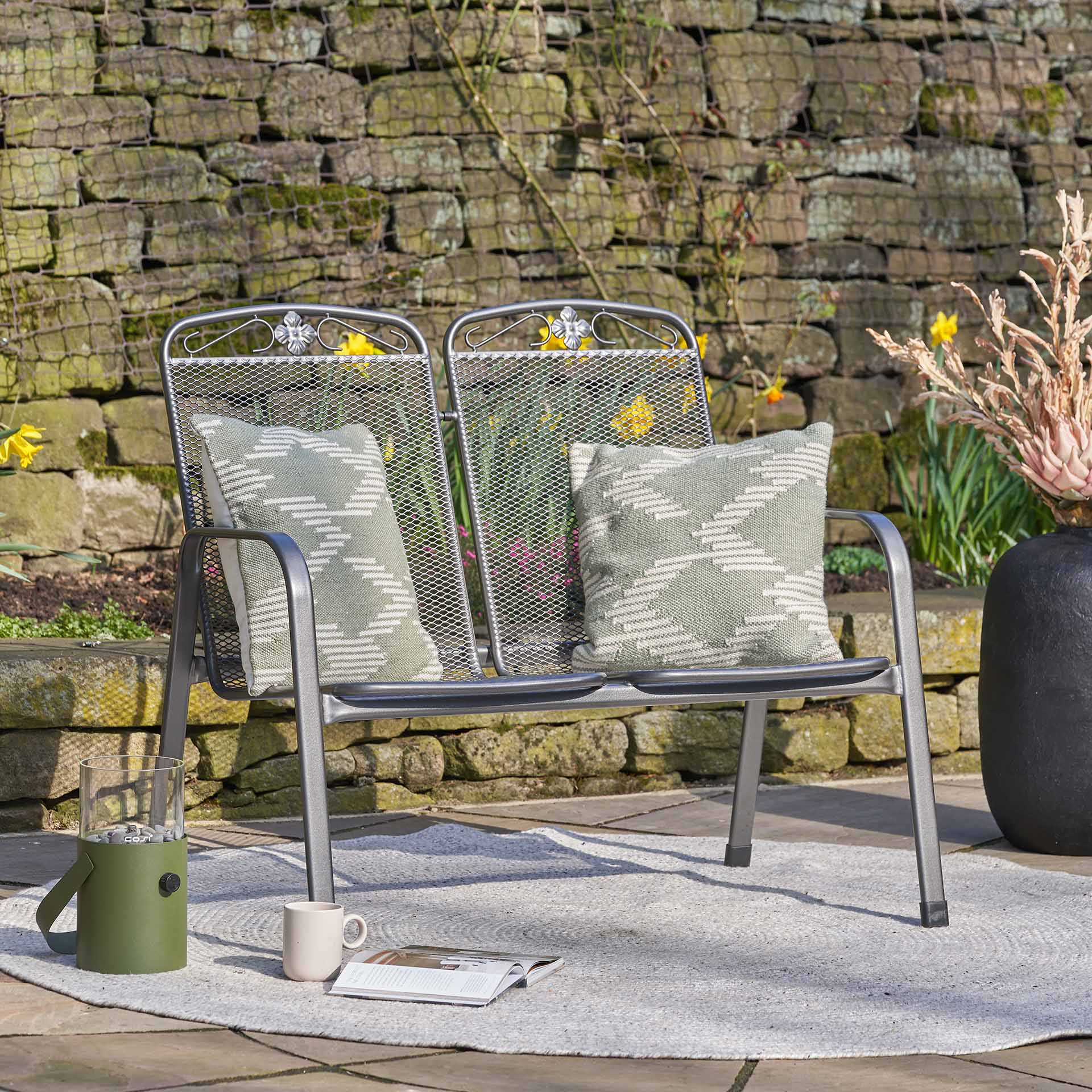 Marlow Grey 2 Seater Bench