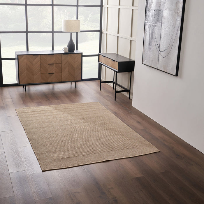 Natural Border Outdoor Rug