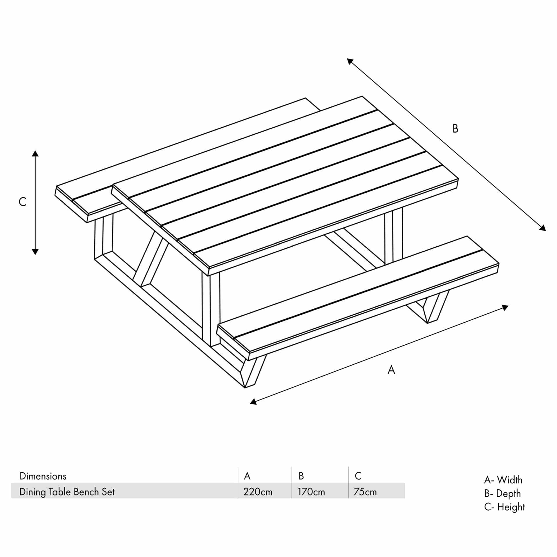 Pacific Aruba Bench Set